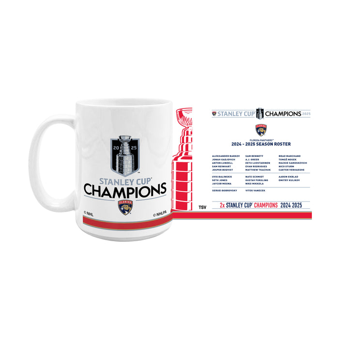 Tasse en céramique de 425 ml avec l'équipe des Panthers de la Floride, champions de la Coupe Stanley 2025 de la LNH