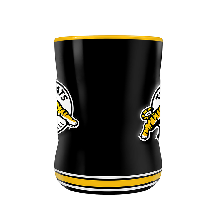 Tasse sculptée avec écusson de l'équipe des Tiger-Cats de Hamilton de la LCF (14 oz)