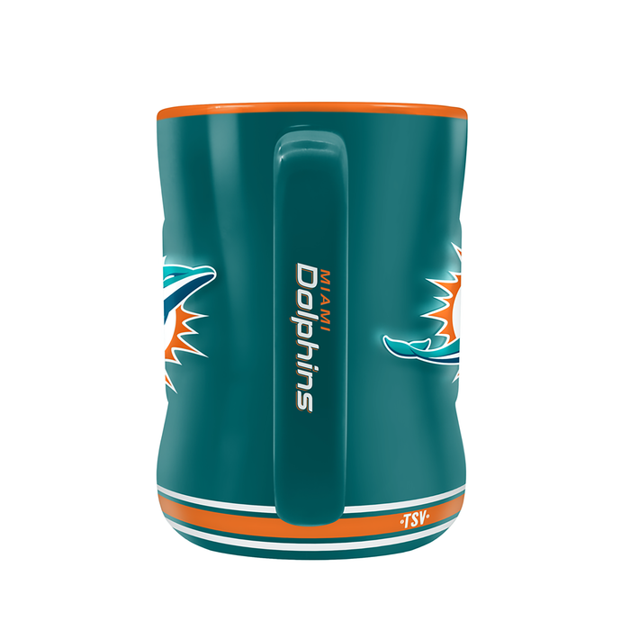 Tasse sculptée avec écusson de l'équipe NFL Miami Dolphins (14 oz)