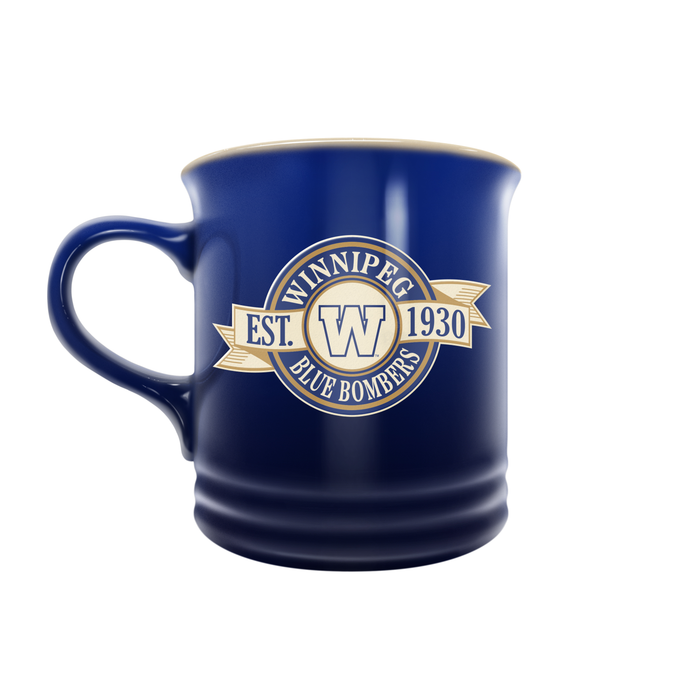 CFL Winnipeg Blue Bombers 14 oz Stoneware Mug Banner Design