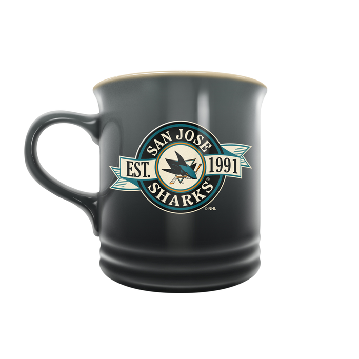 Tasse en grès de 14 oz des Sharks de San Jose de la LNH, motif bannière