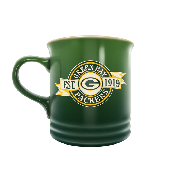 Tasse en grès NFL Greenbay Packers 14 oz avec motif de bannière