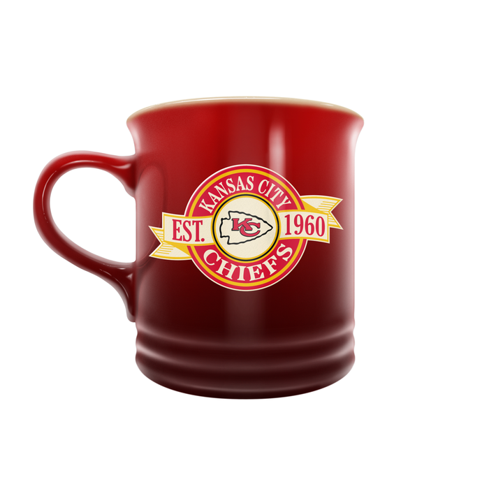 Tasse en grès NFL Kansas City Chiefs 14 oz avec motif de bannière