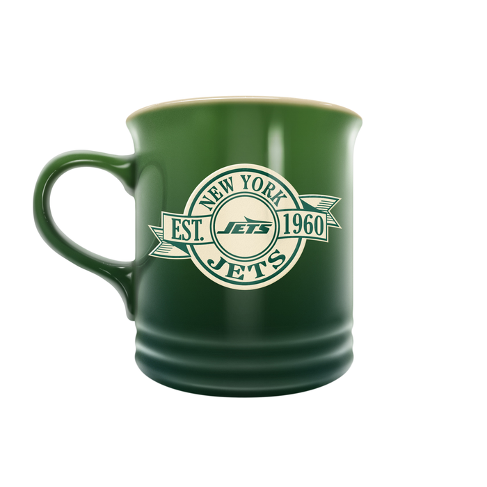 Tasse en grès NFL New York Jets 14 oz avec motif de bannière