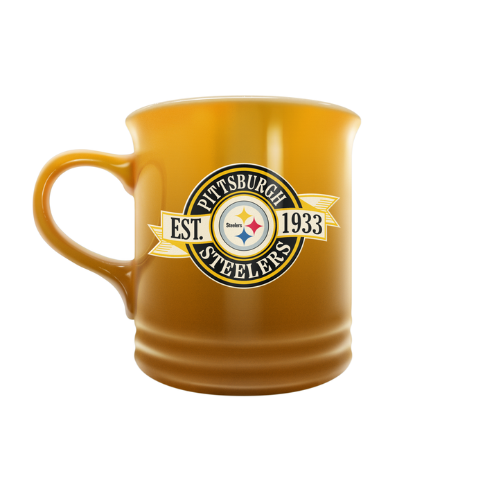 Tasse en grès de 14 oz NFL Pittsburgh Steelers avec bannière