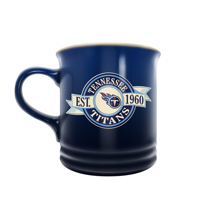 Tasse en grès NFL Tennessee Titans 14 oz avec motif de bannière