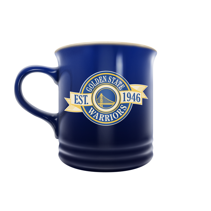 Tasse en grès NBA Golden State Warriors 14 oz avec motif de bannière