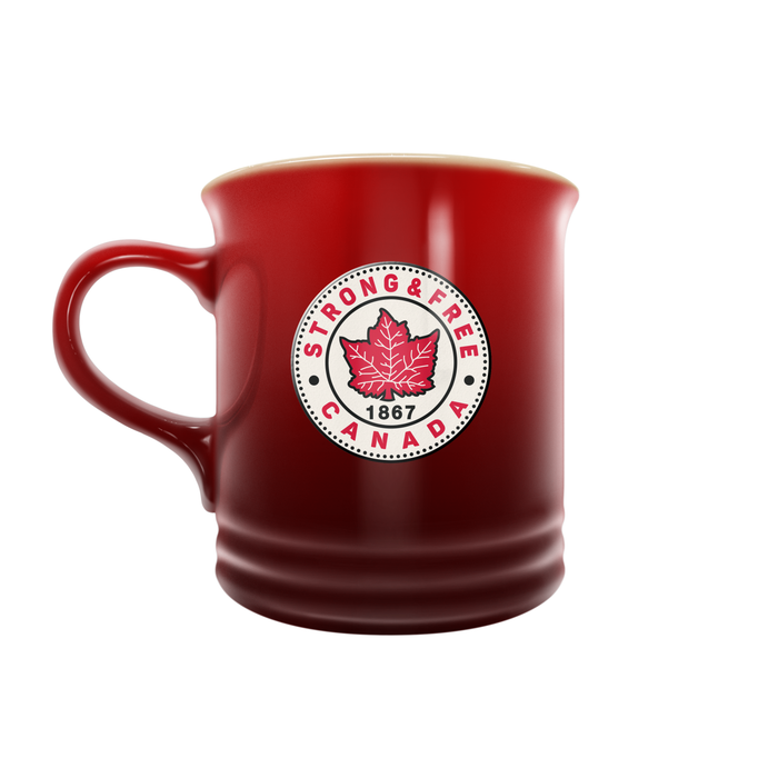Strong and Free Canada 14 oz Red Stoneware Mug