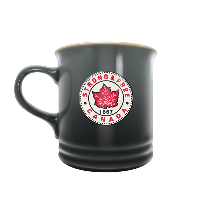 Strong and Free Canada 14 oz Black Stoneware Mug
