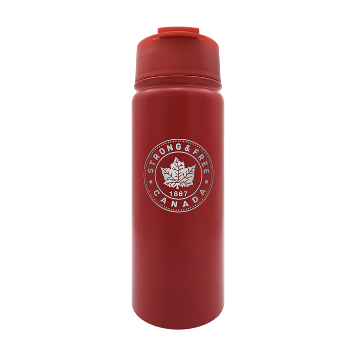 Strong and Free Canada 18 oz Red Stainless Steel Executive Bottle