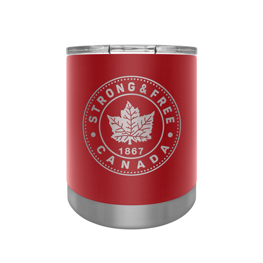 Strong and Free Canada 12 oz Red Stainless Steel Executive Lowball Tumbler