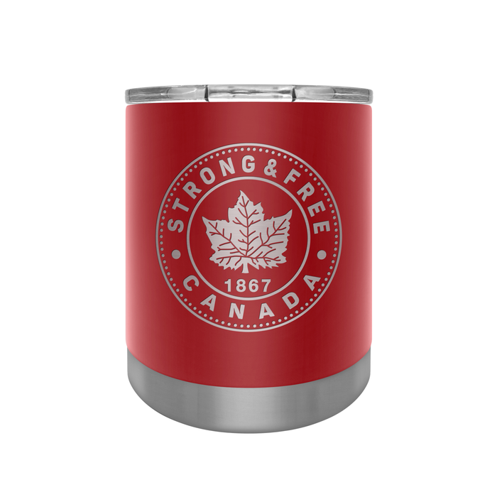 Strong and Free Canada 12 oz Red Stainless Steel Executive Lowball Tumbler