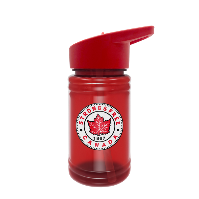 Strong and Free Canada 16 oz Red Kids Water Bottle