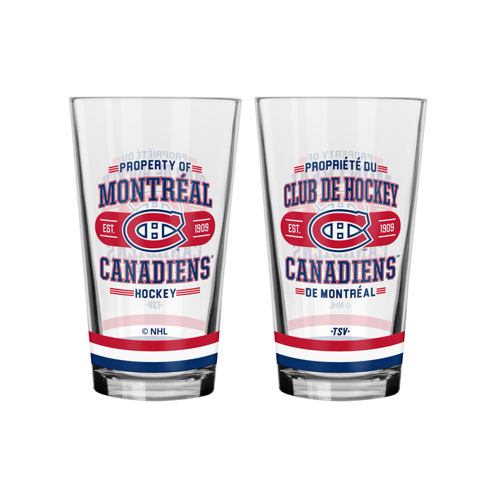 NHL Montreal Canadiens Property of 16 oz 2-pack Mixing Glass