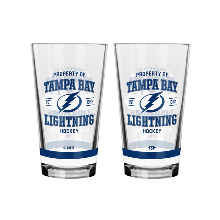 NHL Tampa Bay Lightning Property of 16 oz 2-pack Mixing Glass