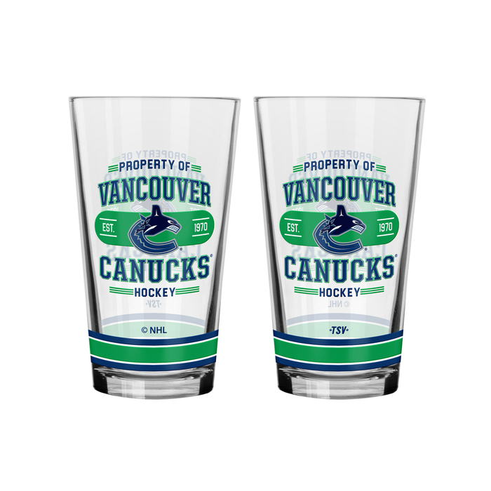 NHL Vancouver Canucks Property of 16 oz 2-pack Mixing Glass
