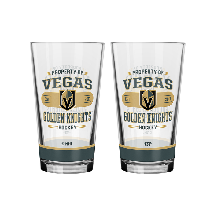 NHL Vegas Golden Knights Property of 16 oz 2-pack Mixing Glass