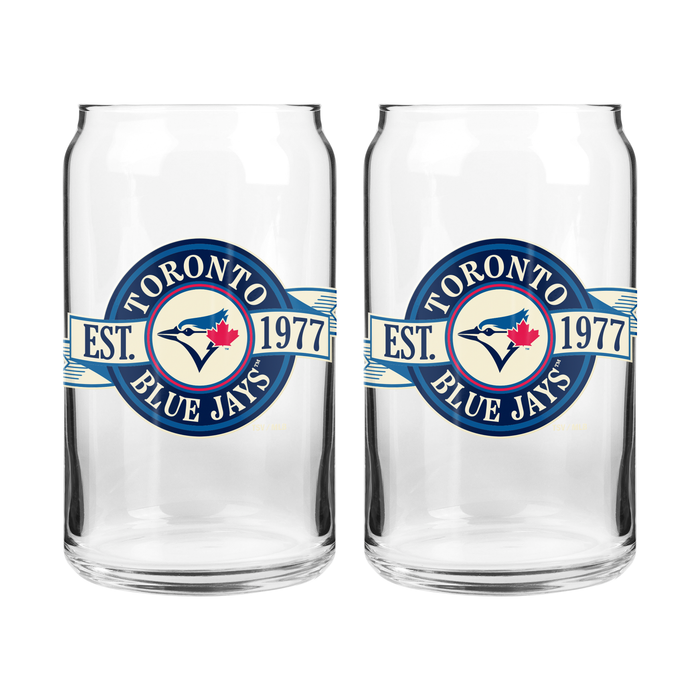 MLB Toronto Blue Jays 16 oz Can Glass Banner Design