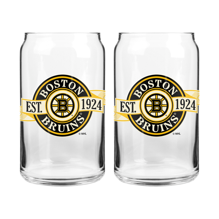 NHL Boston Bruins 16 oz Can Glass Banner Design