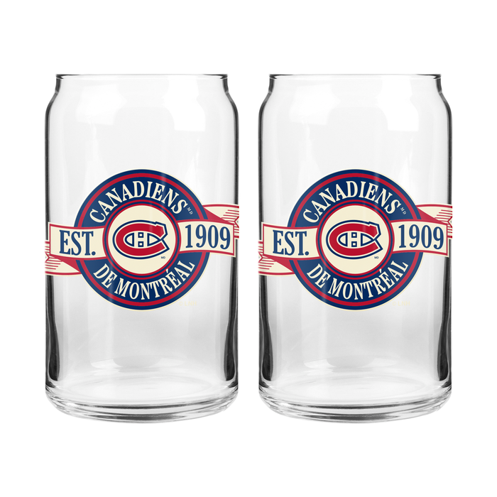 NHL Montreal Canadiens 16 oz Can Glass Banner Design