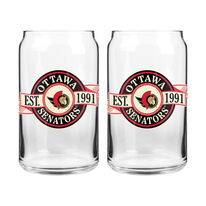 NHL Ottawa Senators 16 oz Can Glass Banner Design