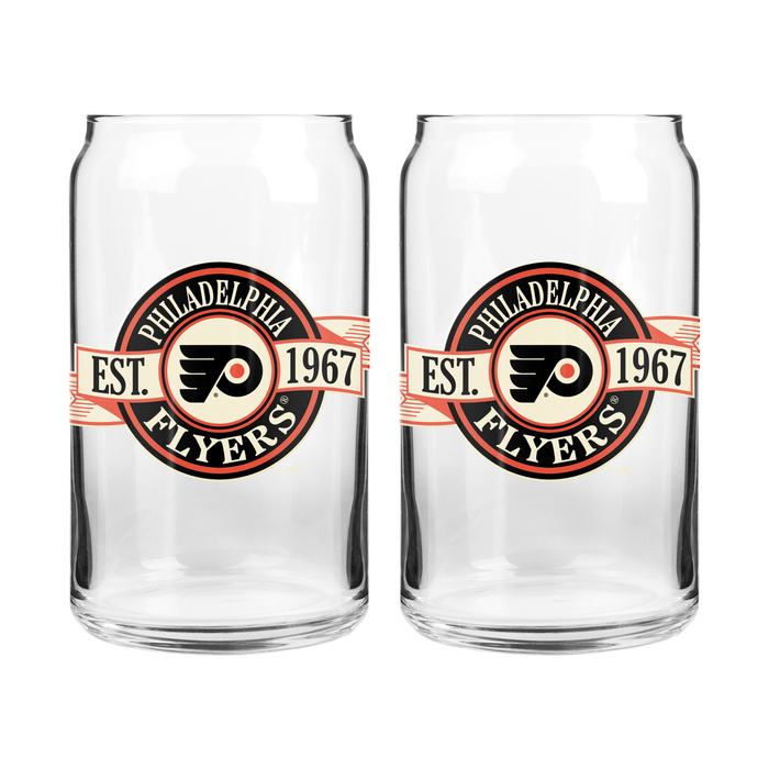 NHL Philadelphia Flyers 16 oz Can Glass Banner Design
