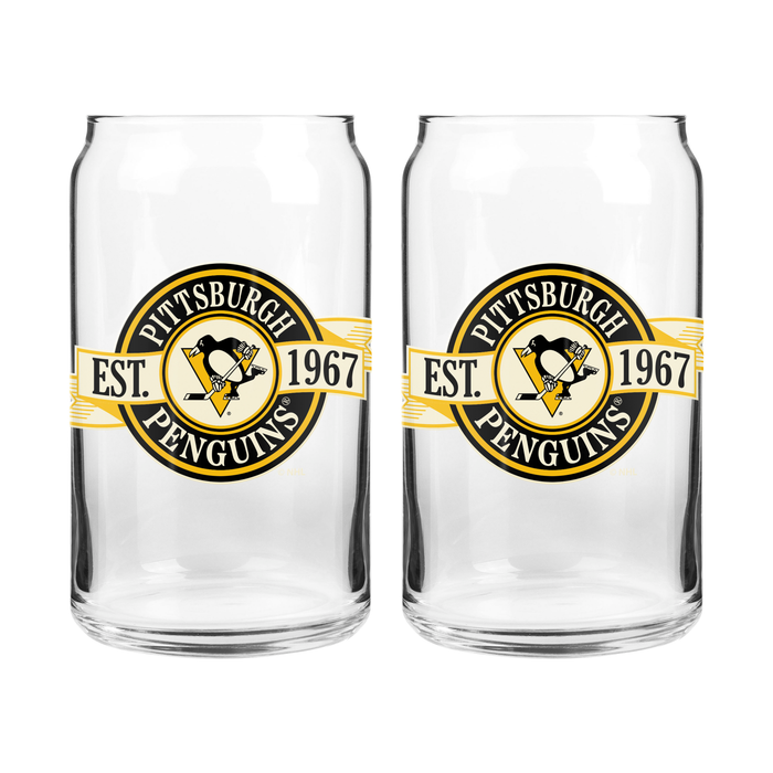NHL Pittsburgh Penguins 16 oz Can Glass Banner Design