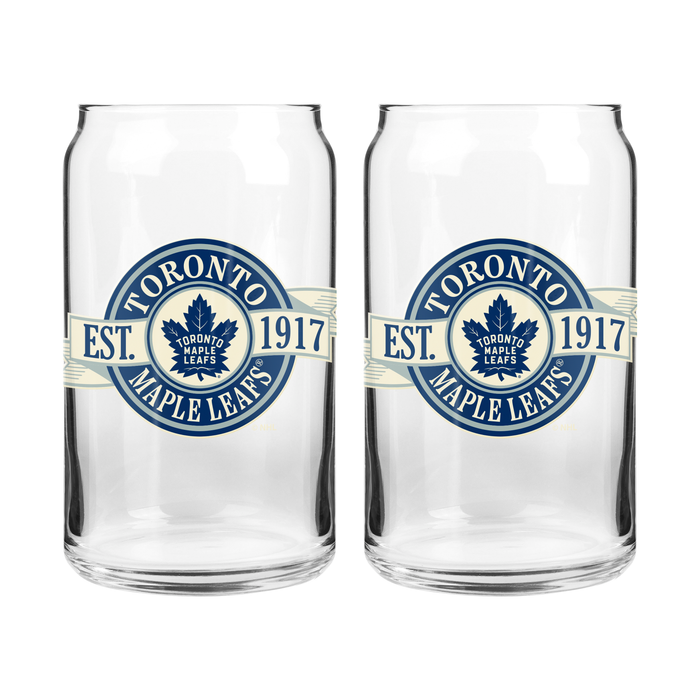 NHL Toronto Maple Leafs 16 oz Can Glass Banner Design