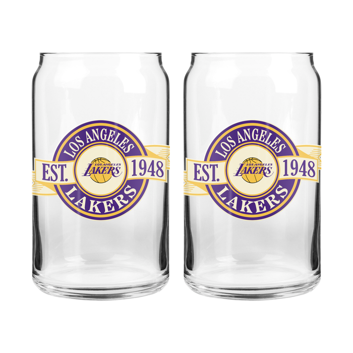 NBA Los Angeles Lakers 16 oz Can Glass Banner Design