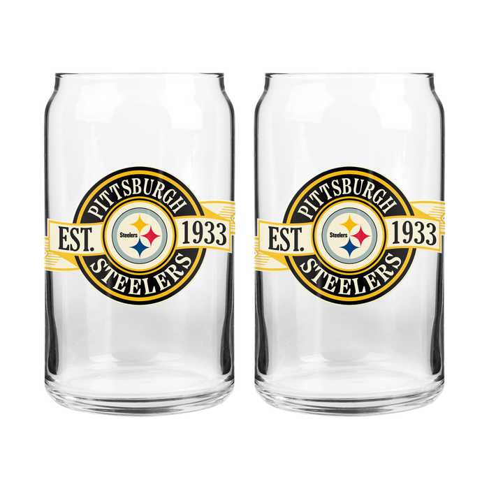 NFL Pittsburgh Steelers 16 oz Can Glass Banner Design