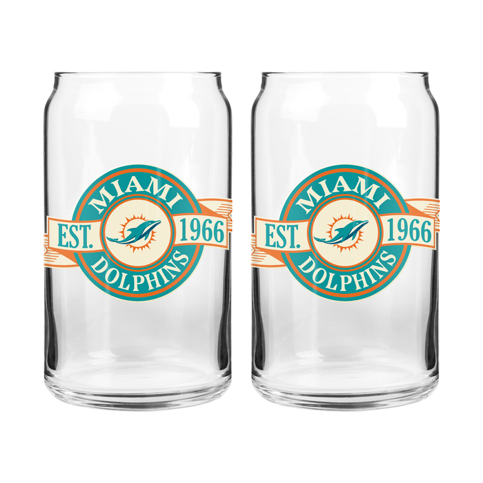 NFL Miami Dolphins 16 oz Can Glass Banner Design