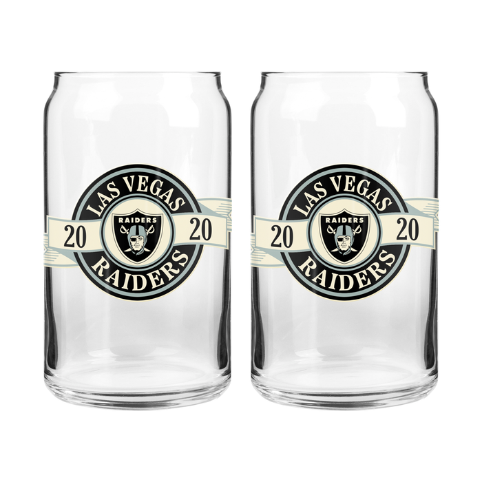 NFL Las Vegas Raiders 16 oz Can Glass Banner Design
