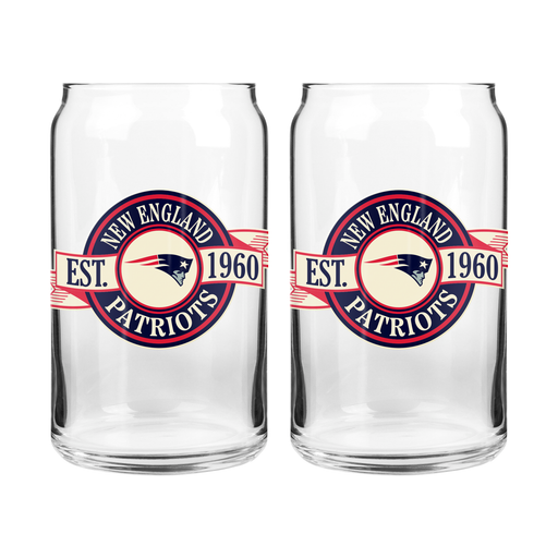 NFL New England Patriots 16 oz Clear Banner Design