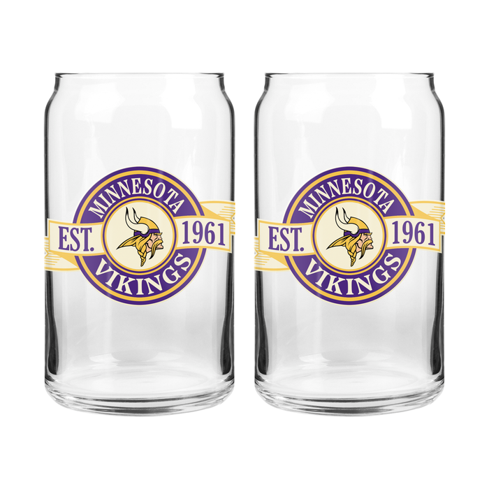 NFL Minnesota Vikings 16 oz Can Glass Banner Design