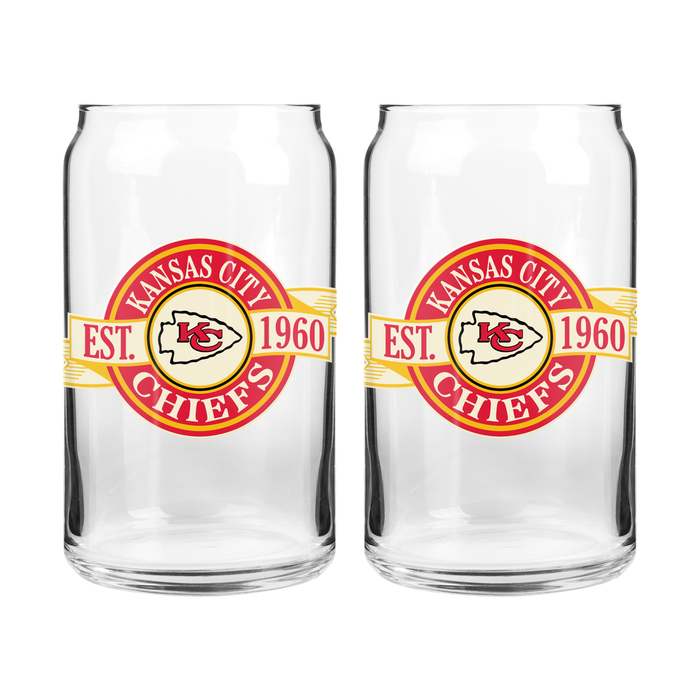 NFL Kansas City Chiefs 16 oz Can Glass Banner Design