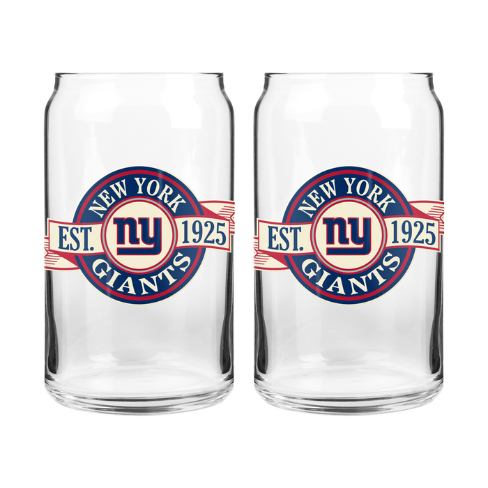 NFL New York Giants 16 oz Can Glass Banner Design