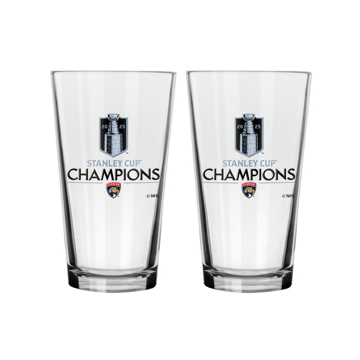 NHL Playoffs 2025 Stanley Cup Champs Florida Panthers 2 pack 16 oz Mixing Glass