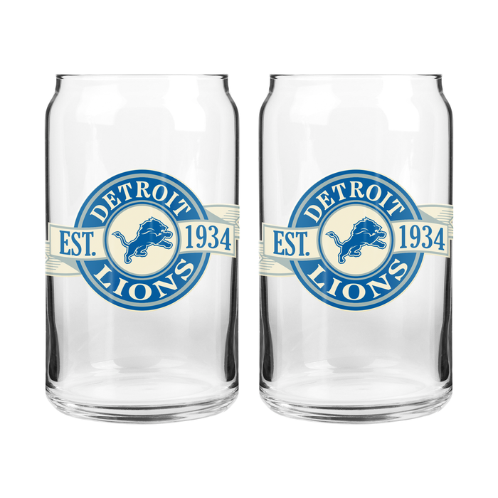 NFL Detroit Lions 16 oz Can Glass Banner Design