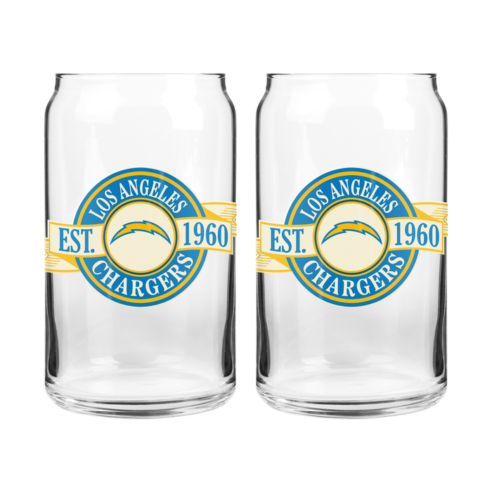 NFL Los Angeles Chargers 16 oz Can Glass Banner Design