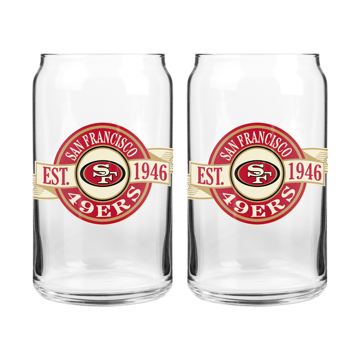 NFL San Francisco 49ers 16 oz Can Glass Banner Design