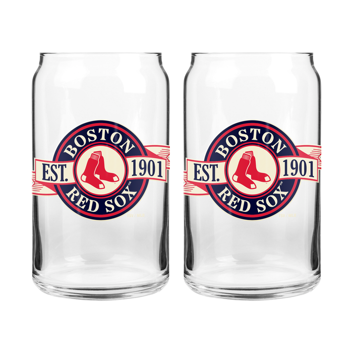 MLB Boston Red Sox 16 oz Can Glass Banner Design