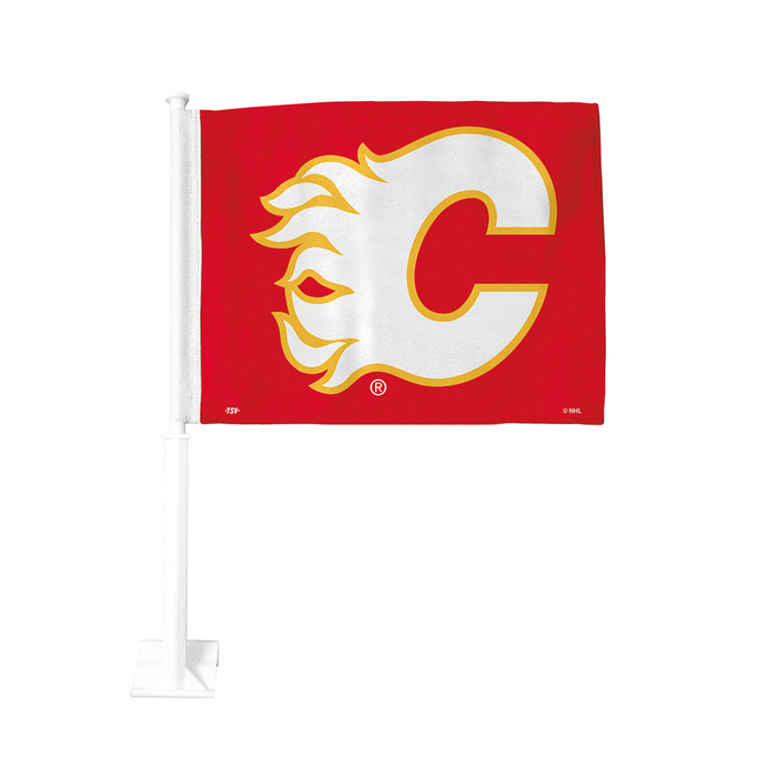 NHL Calgary Flames Double-Sided 11x15 White Car Flag