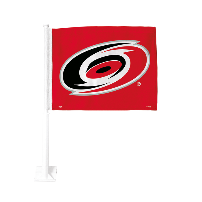 Drapeau de voiture double face 11 x 15 pouces des Hurricanes de la Caroline de la LNH