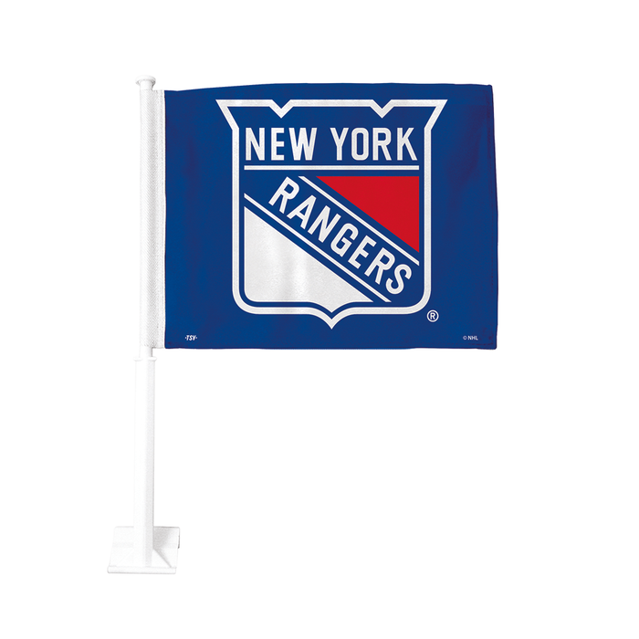 Drapeau de voiture double face 11 x 15 de la LNH des Rangers de New York