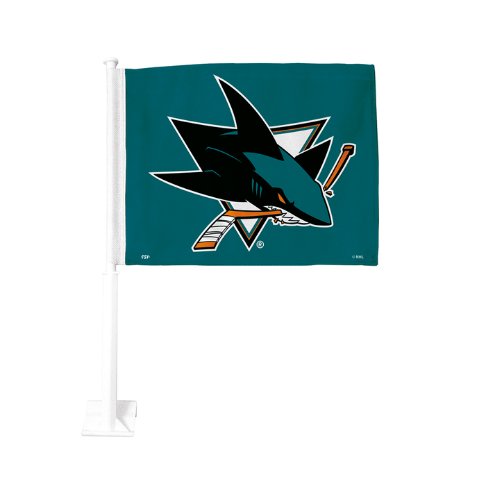 Drapeau de voiture double face 11 x 15 pouces des Sharks de San Jose de la LNH