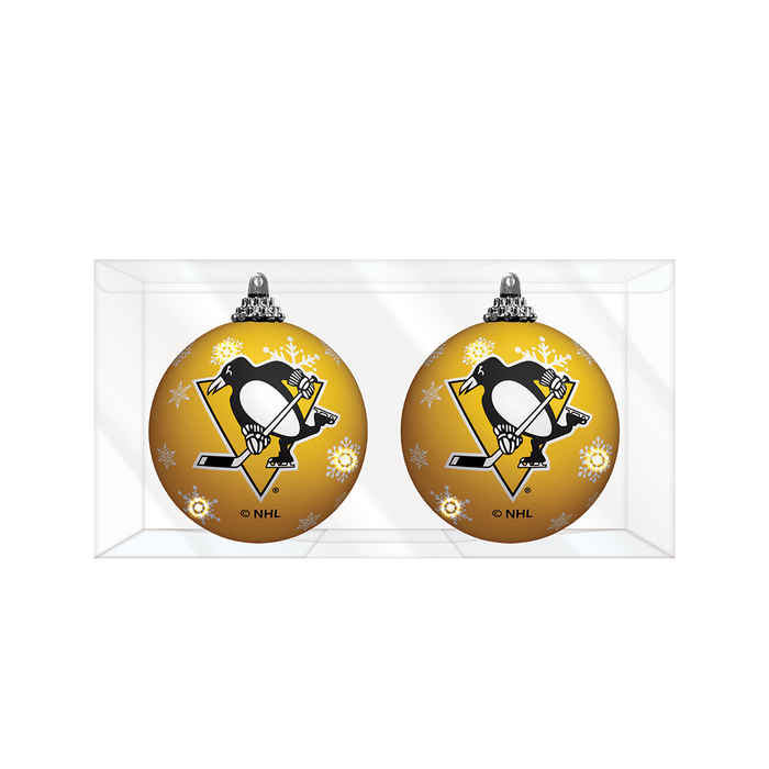 Lot de 2 décorations lumineuses des Penguins de Pittsburgh de la LNH