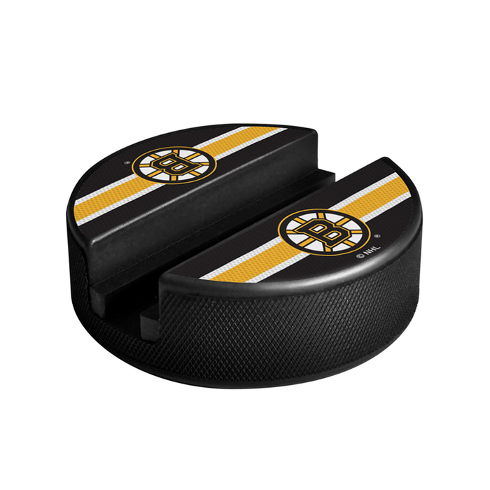 <transcy>Support d'appareil multimédia pour rondelle de hockey des Bruins de Boston de la LNH</transcy>
