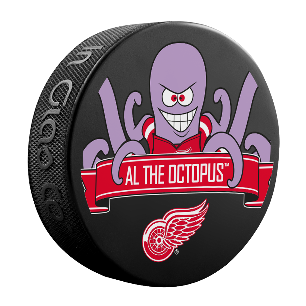 <transcy>Rondelle de hockey souvenir mascotte des Red Wings de Detroit de la LNH</transcy>