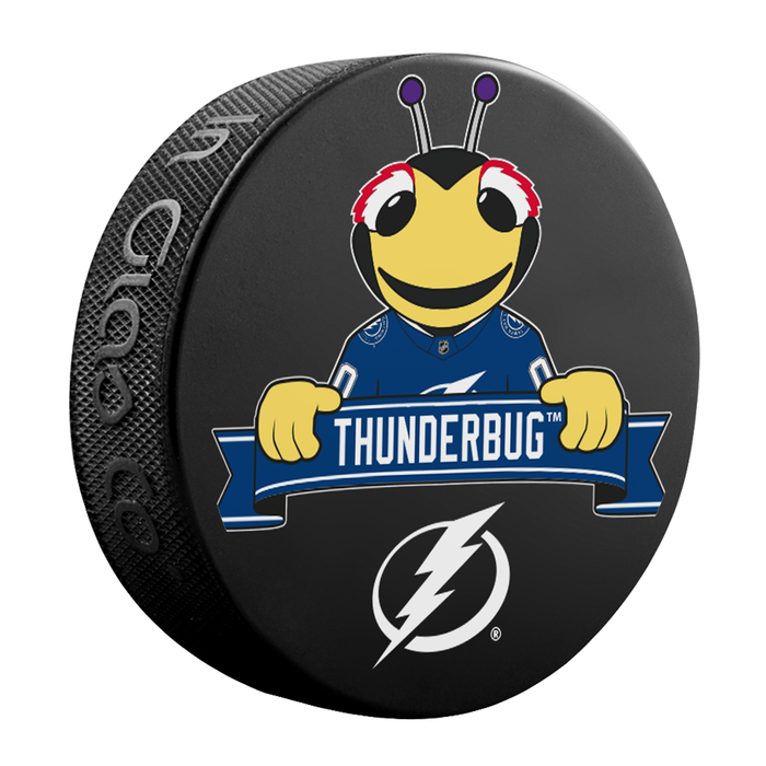 <transcy>Rondelle de hockey souvenir mascotte Lightning de la LNH Tampa Bay</transcy>