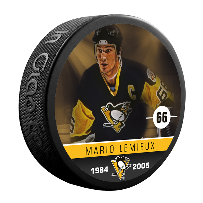 NHLAA Alumni Mario Lemieux Pittsburgh Penguins Souvenir Collector Hockey Puck